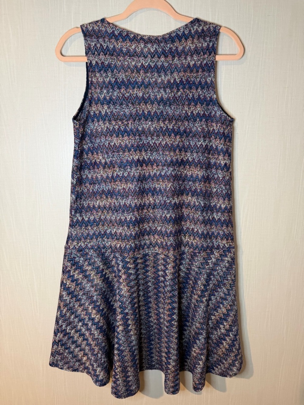 Anthropologie Maeve Westwater Drop Waist Sleeveless Chevron Knit Dress S Petite - Picture 3 of 5